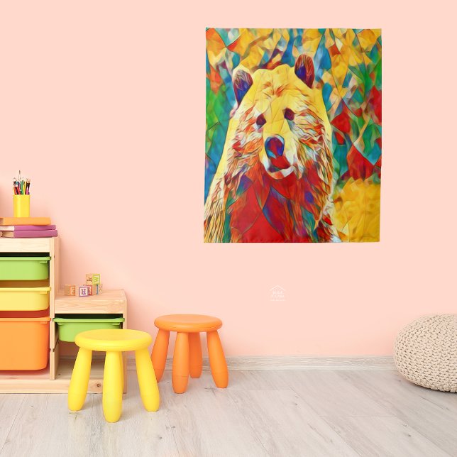 Tapiz Oso de acuarela colorido (Subido por el creador)