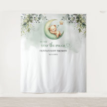 Oso de peluche neutro con eucalipto verde boho