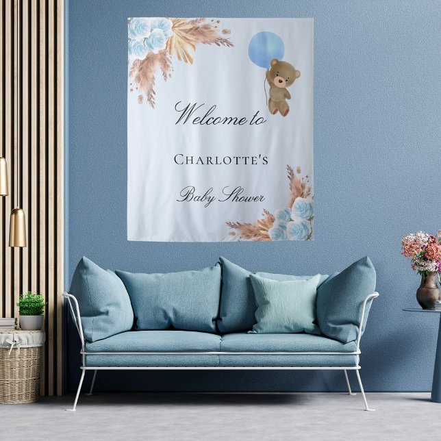 Tapiz Oso de peluche para baby shower niño hierba de pam (Subido por el creador)