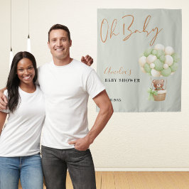 Tapiz Oso De Teddy Verde Neutral Oh Bebé Globo