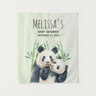 Tapiz Oso Panda Adorable Acurrucándose en Baby Shower de