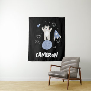 Tapiz Oso Personalizado lindo en el espacio