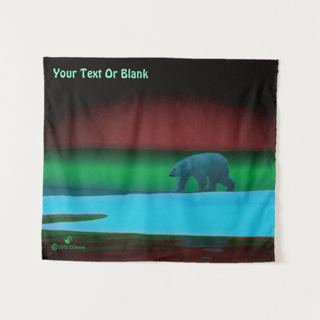 Tapiz Oso Polar de Luces Polares (Anverso (horizontal))