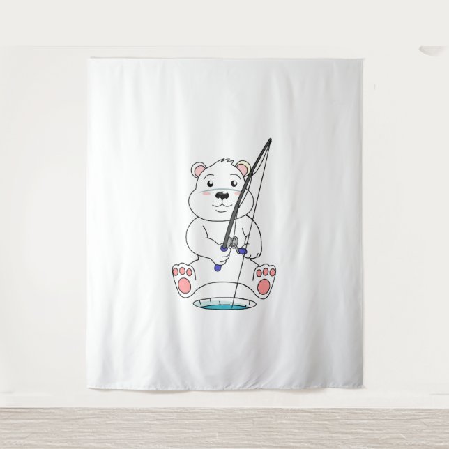 Tapiz Oso Polar de Pesca (Anverso)