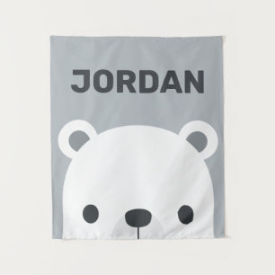 Tapiz Oso Polar Pequeño Cuaderno con Cinta de Nombre Per