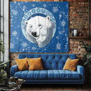 Tapiz Oso polar Snowflakes Art Nouveau