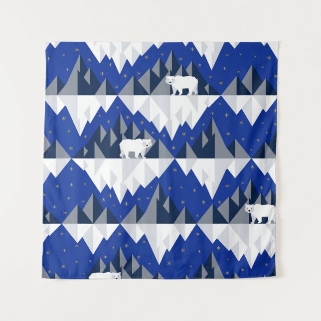 Tapiz Oso Polar sobre el patrón Iceberg sin Marea. (Anverso)