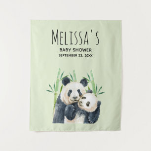 Tapiz Osos pandas lindos acurrucados en baño de agua par