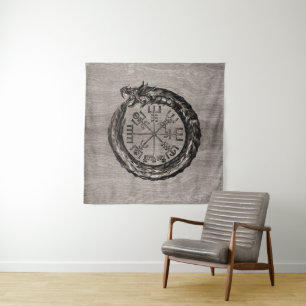 Tapiz Ouroboros con Vegvisir