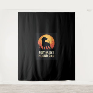 Tapiz Padre del Mejor Perro - Camiseta del Vintage Basse