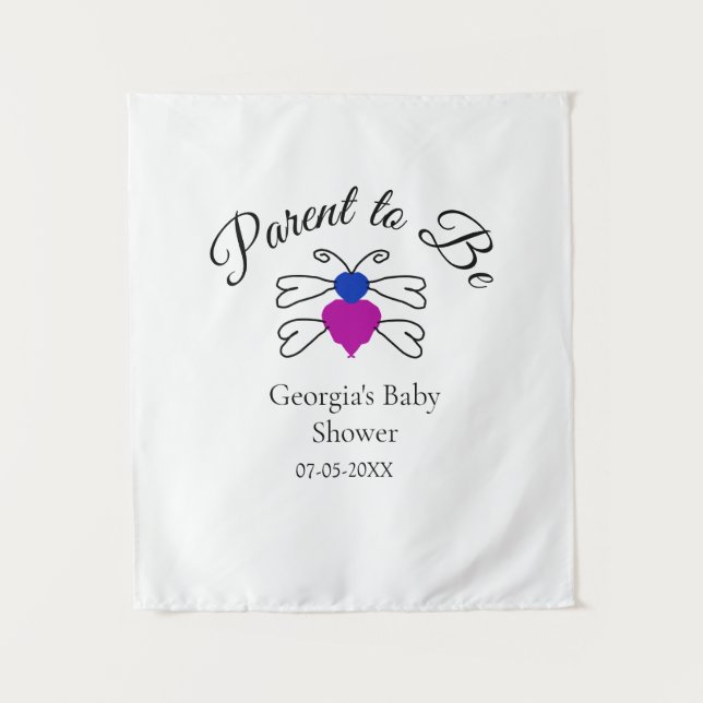 Tapiz Padres para ser azul rosa texto de abeja de miel p (Anverso)