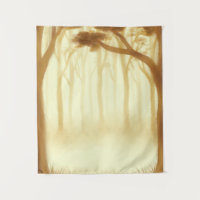 Paintaje del paisaje del bosque dorado cálido