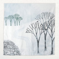 Paintaje paisajístico de nieve de invierno