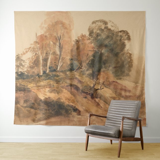 Tapiz Paintaje paisajístico de otoño en una granja moder (In situ (horizontal))