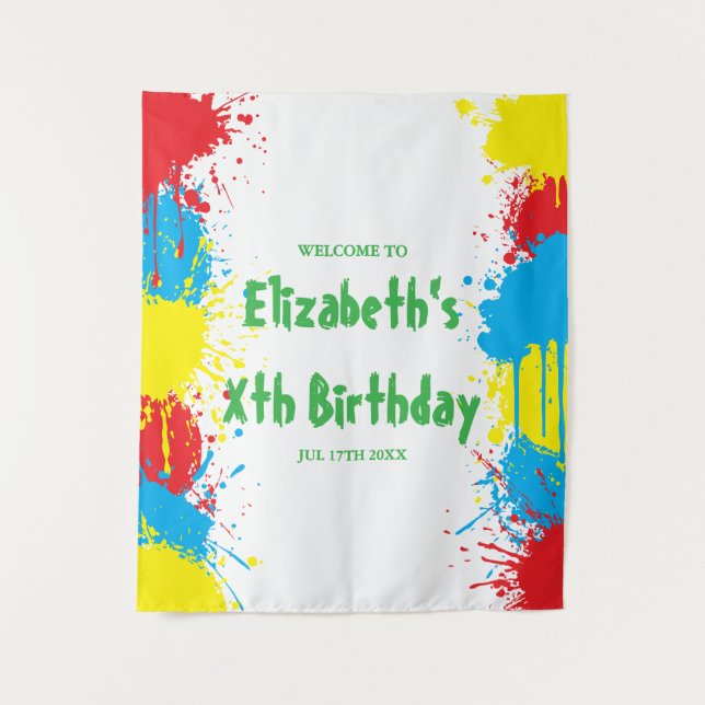 Tapiz Painting Party Kids Birthday (Anverso)