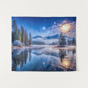 Tapiz Paisaje artístico en invierno nevado