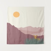 Paisaje boho de las montañas rosas