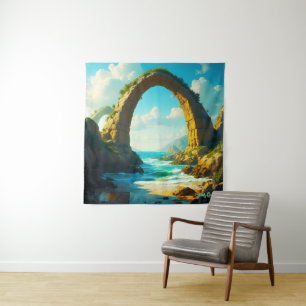 Tapiz Paisaje costero de océano con arco de piedra