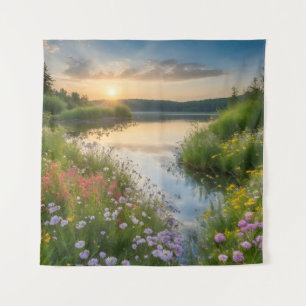 Tapiz Paisaje de agua de la Creek de Tapestry Wildflower