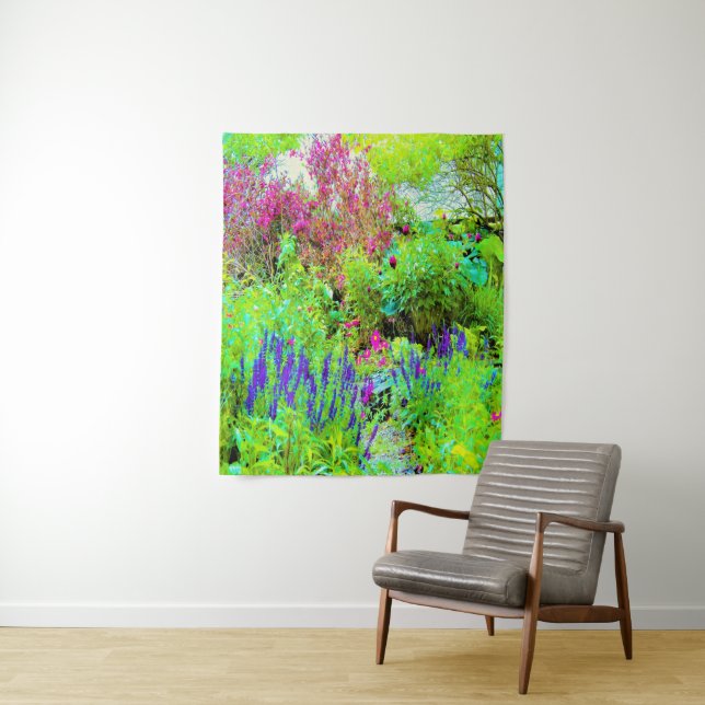 Tapiz Paisaje de Green Spring Garden con peonies (In situ)