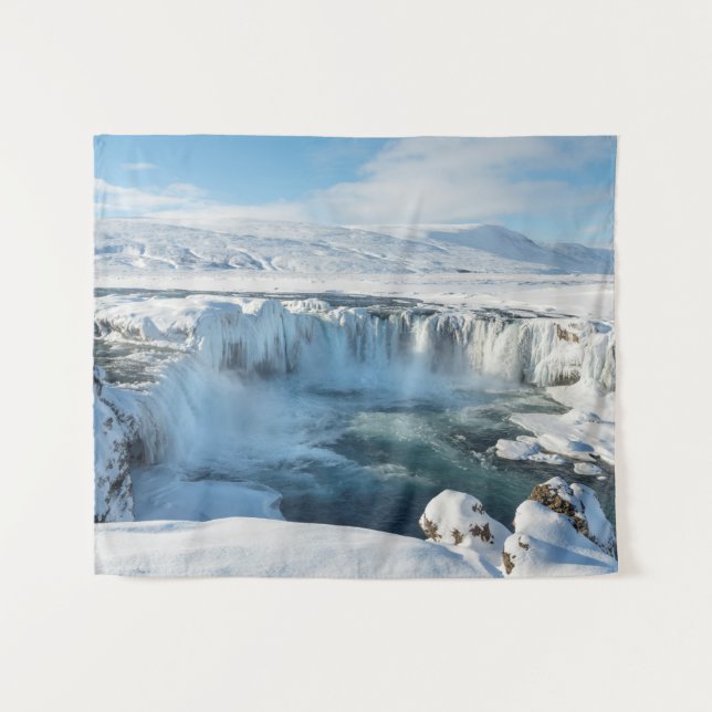 Tapiz Paisaje de la cascada Godafoss (Anverso (horizontal))