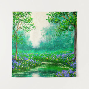 Tapiz Paisaje de pinturas petrolíferas, primavera, árbol