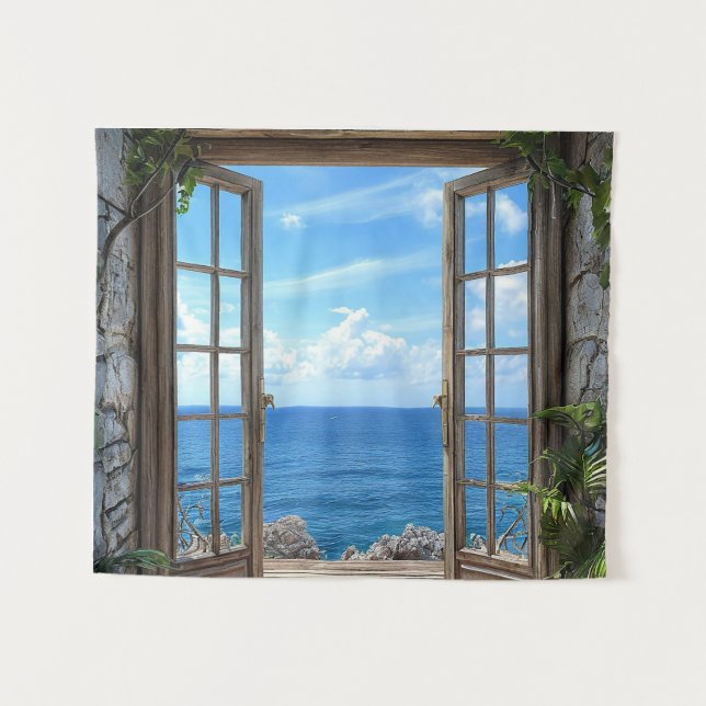 Tapiz Paisaje de ventana falsa (Anverso (horizontal))