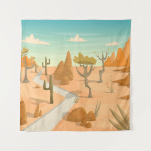 Tapiz Paisaje del Camino del Desierto: Vintage Personali