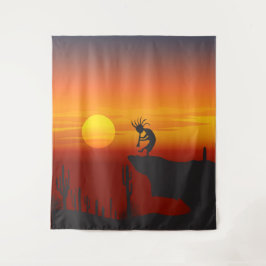 Tapiz Paisaje del desierto Kokopelli Sunset