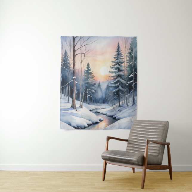 Tapiz Paisaje Forestal de Invierno Mágico (In situ)