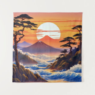 Tapiz Paisaje japonés del sol