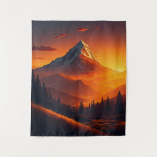 Tapiz Paisaje montañoso de puesta de sol pastoral