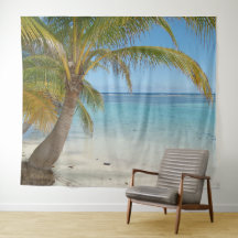 Paisaje Oceánico Escénico de Playa con Palmeras co