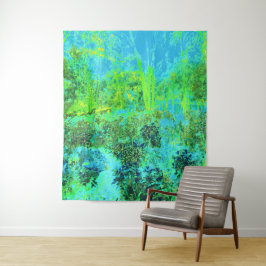 Tapiz Paisaje Trippy Lime Green y Blue Garden