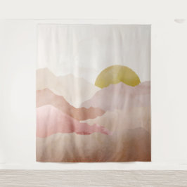 Tapiz paisajístico de las montañas de color rosa s
