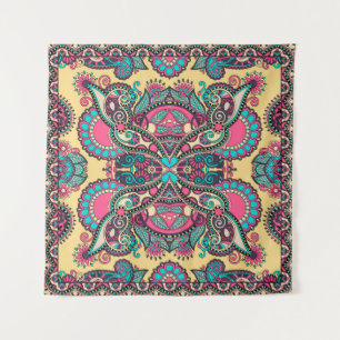 Tapiz Paisley bandanna floral ornamental tradicional. Yo