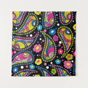 Tapiz Paisley de estilo tribal, patrón étnico sin fisura