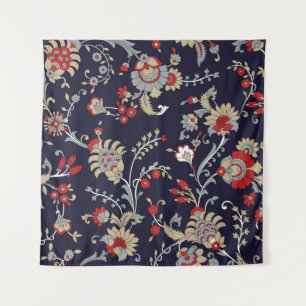 Tapiz Paisley indio, fondo marino, tradicional.