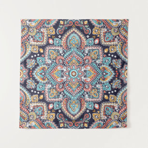 Tapiz Paisley indio: Patrón de Mandala étnica