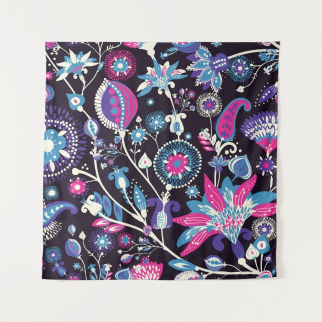 Tapiz Paisley moderno: patrón oriental tradicional. (Anverso)