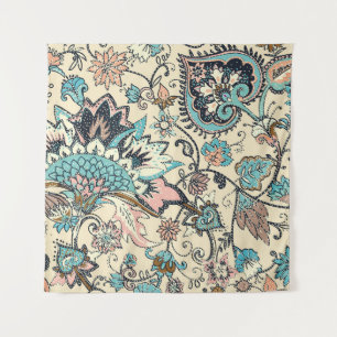 Tapiz Paisley Oriental: Elegancia Textil Estilizada.