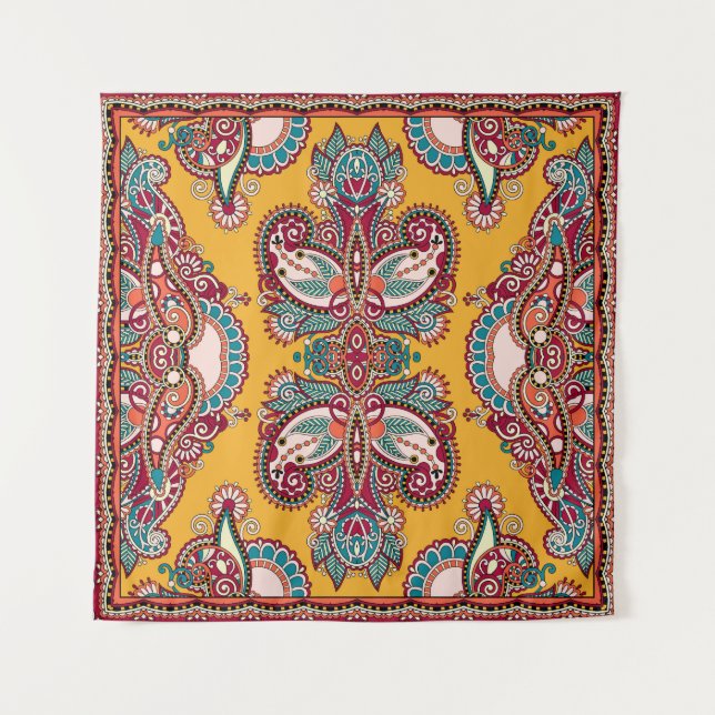 Tapiz Paisley Ornamental Floral: Bandanna Tradicional (Anverso)