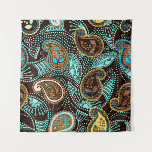 Tapiz Paisley seamless pattern, jeans texture effect 