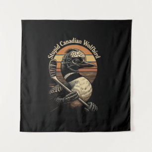Tapiz Pájaro Lobo Canadiense Estúpido