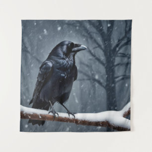 Tapiz Pájaro negro oscuro de raven