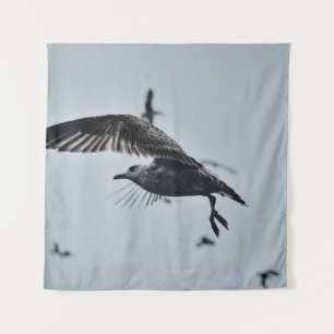 TAPIZ PÁJARO NEGRO Y BLANCO