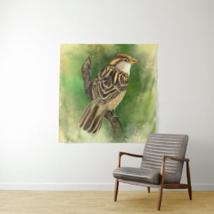 Tapiz Pájaro pequeño con tapicería de espárragos - Pintu
