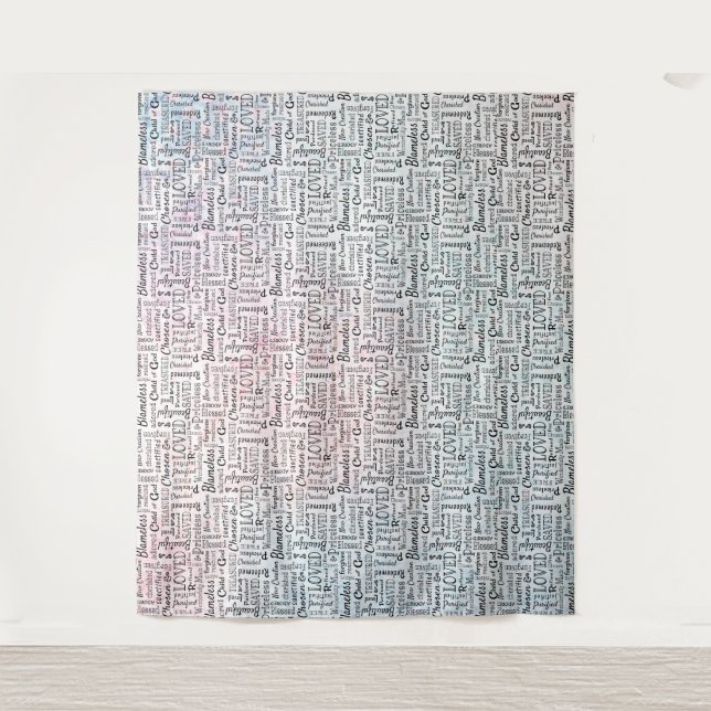 Tapiz Palabras cristianas atesoradas de afirmación (Anverso)