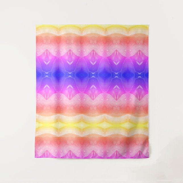 Tapiz Pale Peachy Ikat Pouf (Anverso)