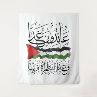 Tapiz Palestine Flag Arabic Calligraphy